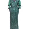 Sequenced Sequin Party Dress with Layered Sleeves