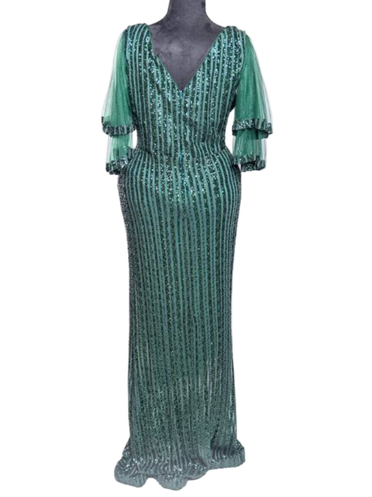 Sequenced Sequin Party Dress with Layered Sleeves