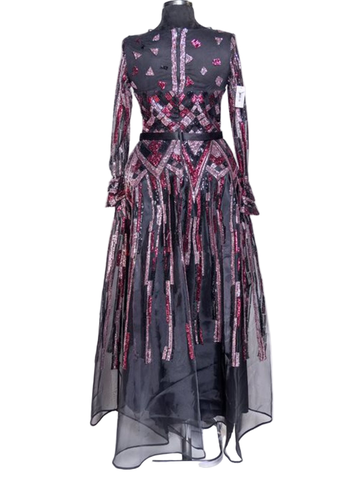 Sequin Ball Gown Long Sleeve Party Dress