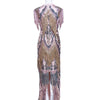 Sequin Fitted Sleeveless Party Anniversary Dress with Drapes