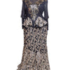 Sequin Floor Length Party Anniversary Dress with Peplum
