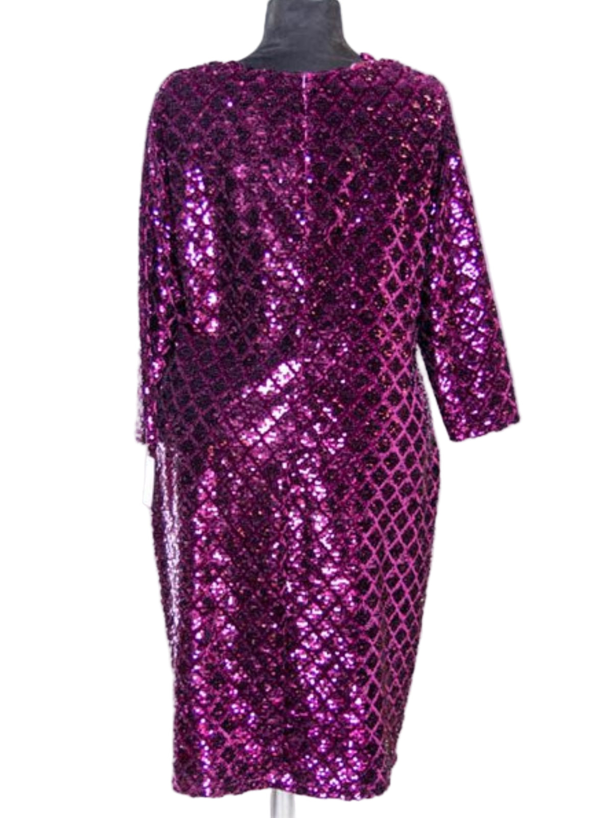 Sequin Long Sleeves Midi Dress Loose Fit Party Dress