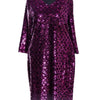Sequin Long Sleeves Midi Dress Loose Fit Party Dress