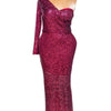 Sequin One Hand Long Sleeve Party Dress