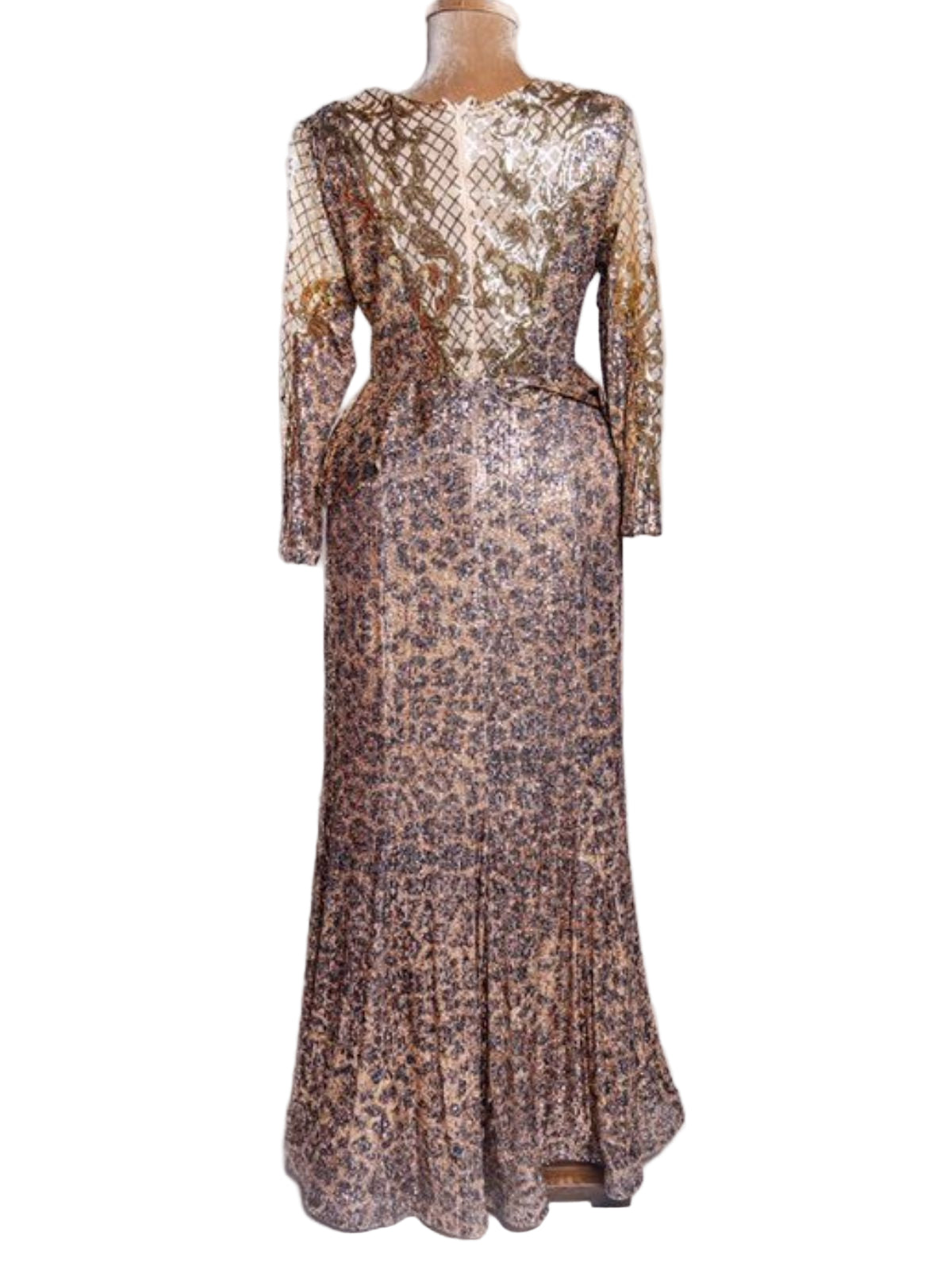 Sequin Stretchy Fit Long Sleeve Party Prom Anniversary Dress
