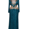 Sequin Stretchy Fit Long Sleeve Party Prom Anniversary Dress