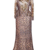 Sequin Stretchy Fit Long Sleeve Party Prom Anniversary Dress