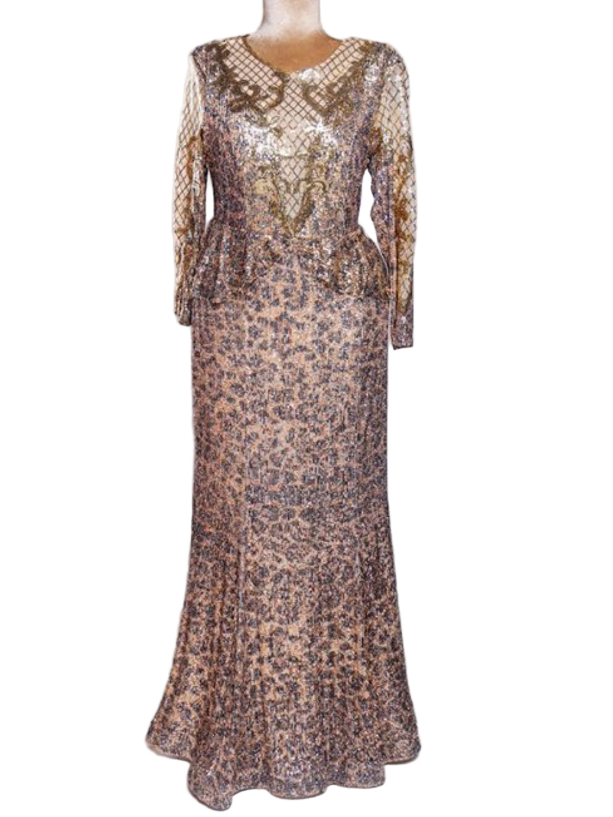 Sequin Stretchy Fit Long Sleeve Party Prom Anniversary Dress