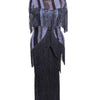 Sequin and Fringes Peplum Cap Sleeves Party Anniversary Dress