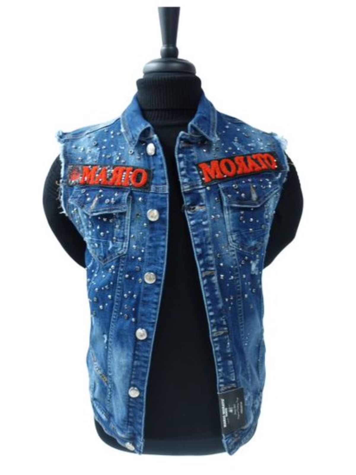 Sleeveless Punk Denim Vest Jackets Motorcycle Trucker Jean Jackets