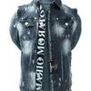 Sleeveless Punk Denim Vest Jackets Motorcycle Trucker Jean Jackets