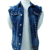 Sleeveless Punk Denim Vest Jackets Motorcycle Trucker Jean Jackets