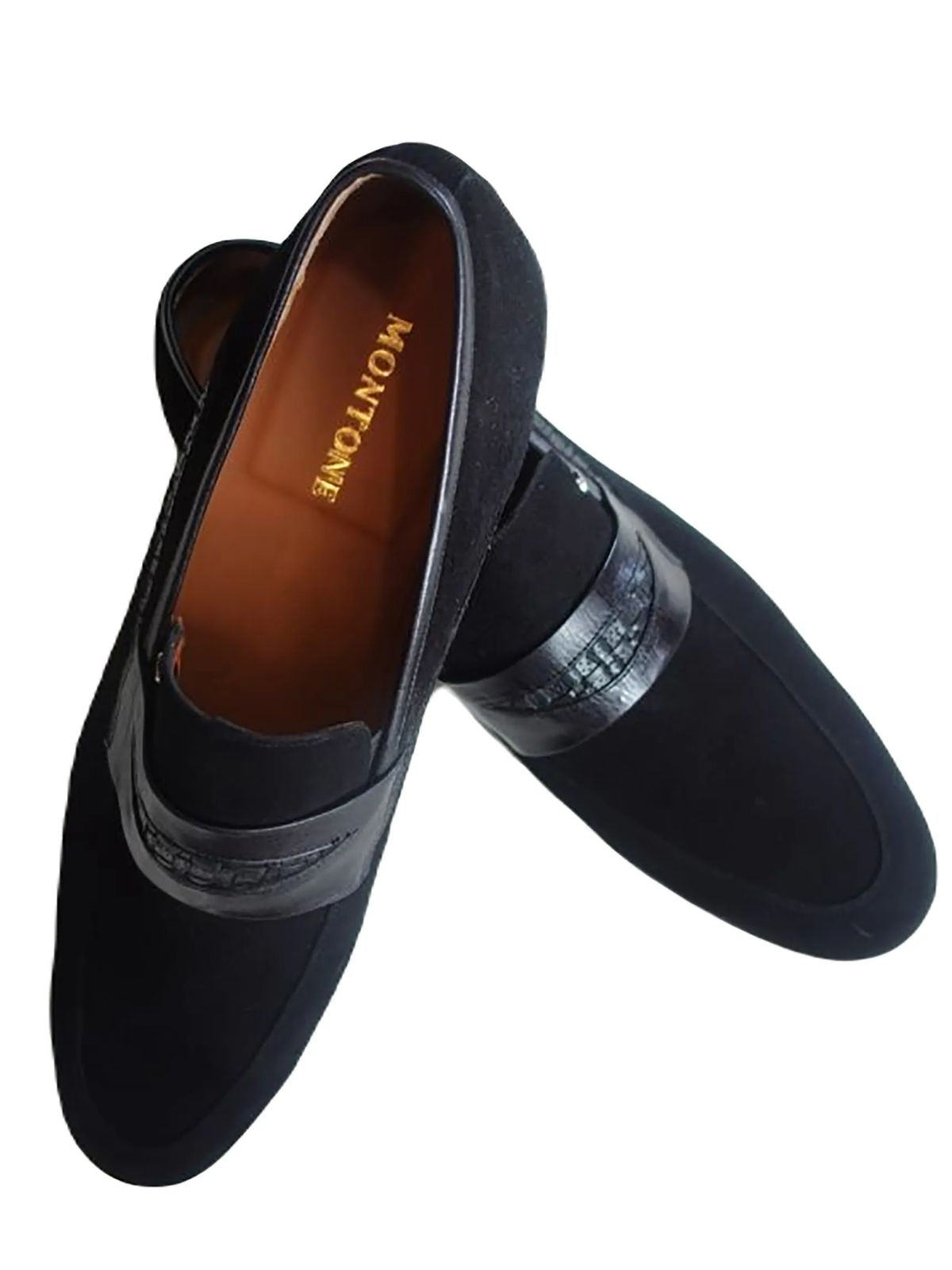 Suede Leather Shoe with Basket Weave Design