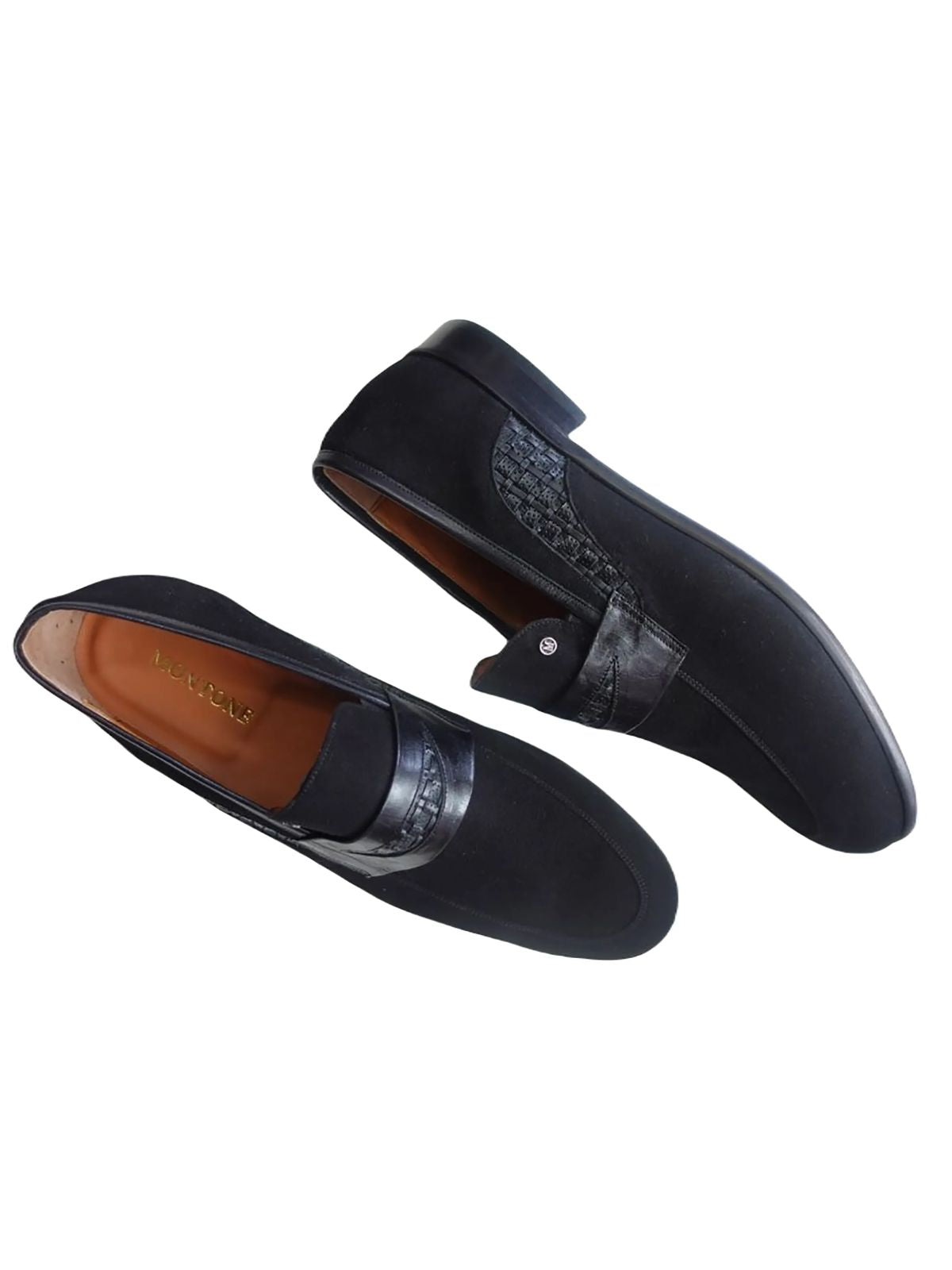 Suede Leather Shoe with Basket Weave Design