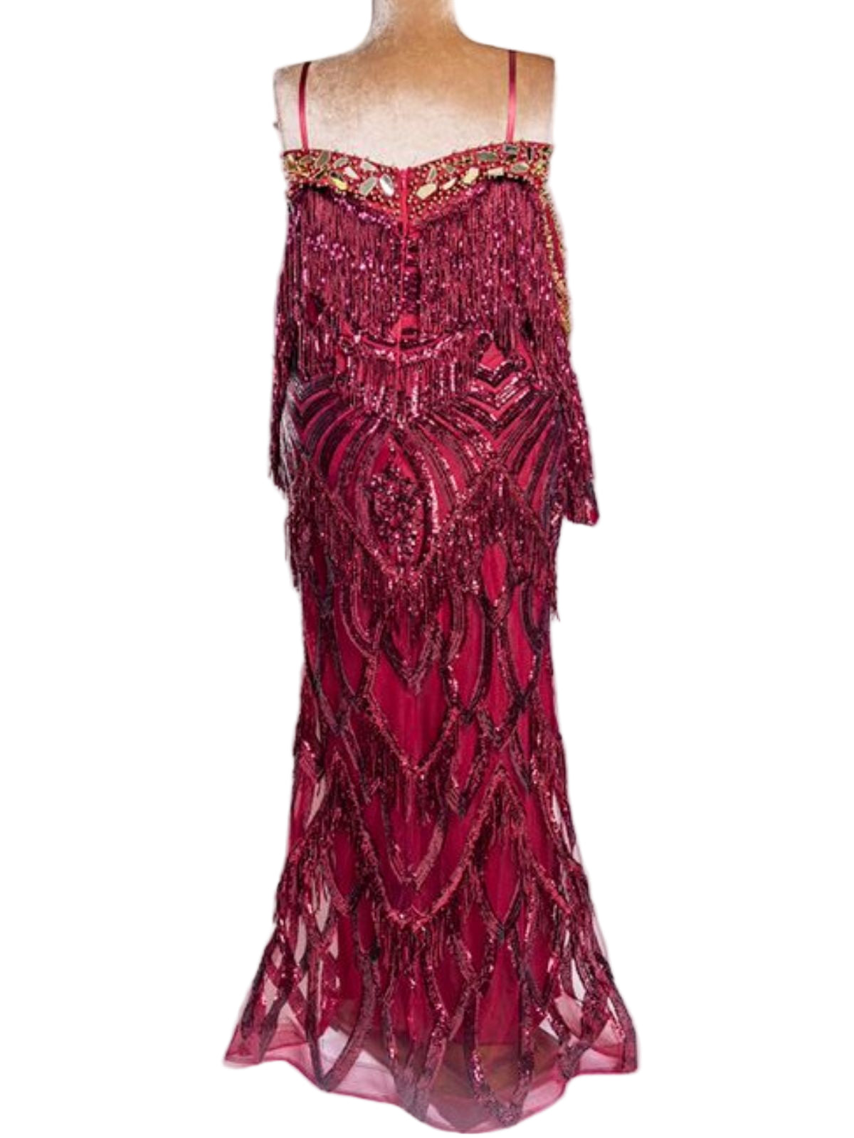 Tussles Off Shoulder Dress with Glass Beads