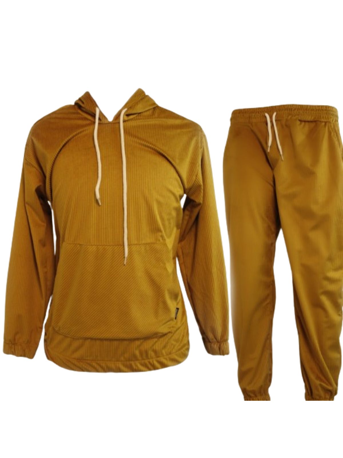 Two-Piece Embedded Striped Sweat Suit