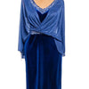 Velvet Dress with Sheer Sparkly Lace and Diamond Embellishments