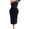Velvet Stretchy Fit Bridesmaid Party Dress