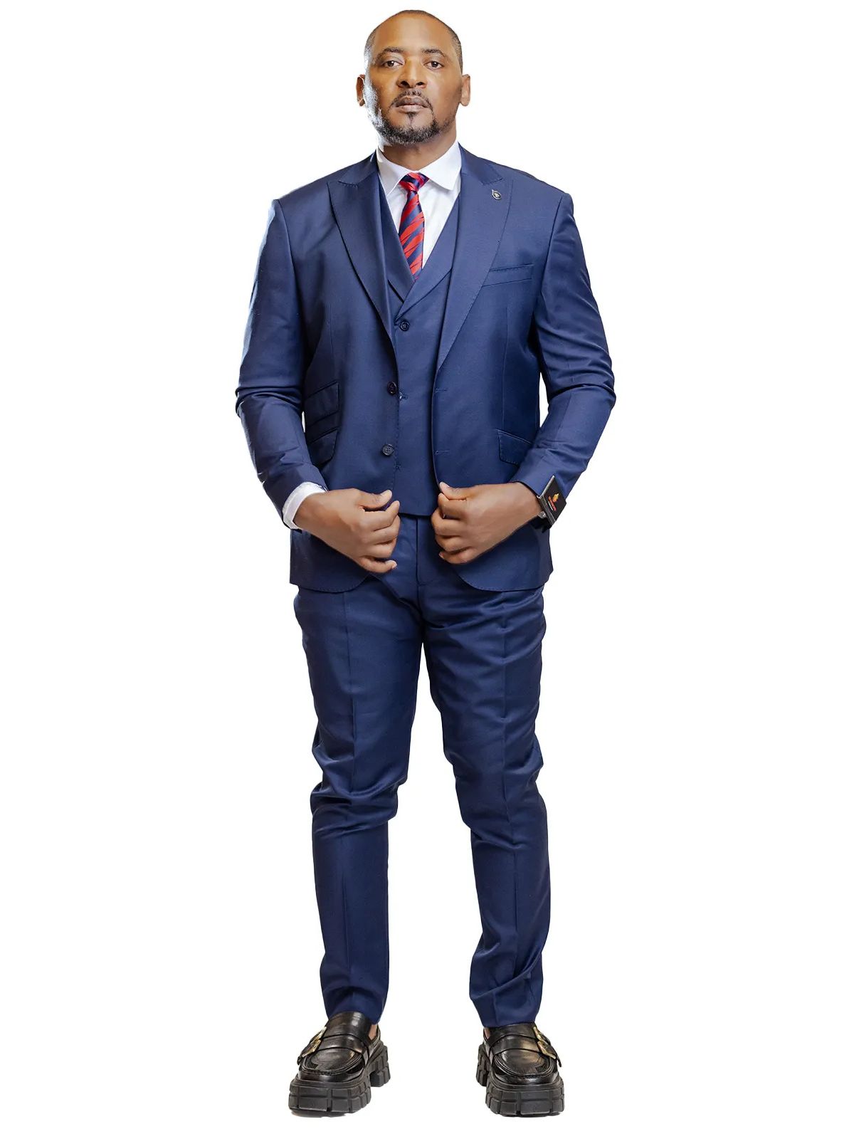 A JB 100% WOOL Blue single breasted Suit - Image 5