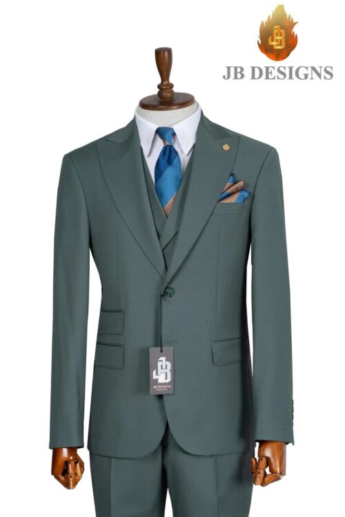 A JB 100% WOOL Green single breasted Suit