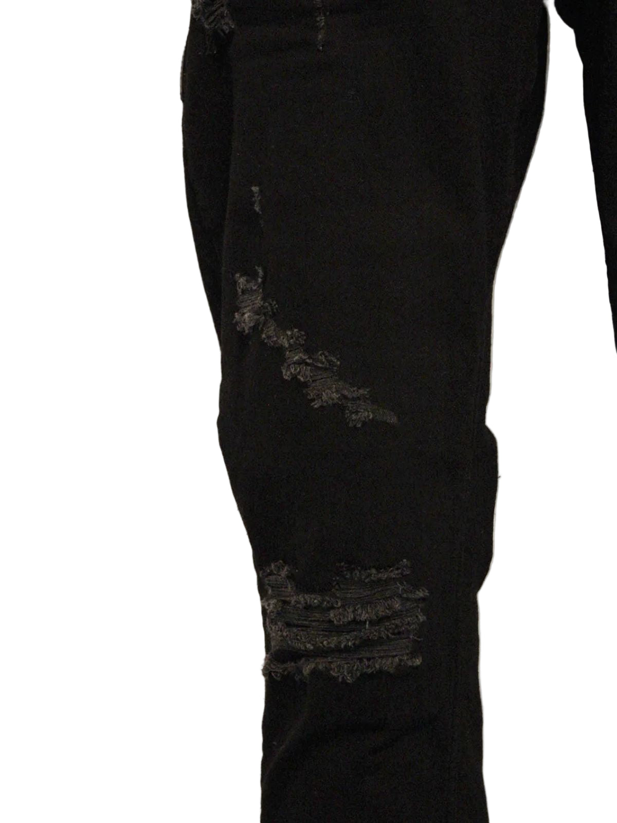 All Black Ripped Skinny Jeans - Image 2