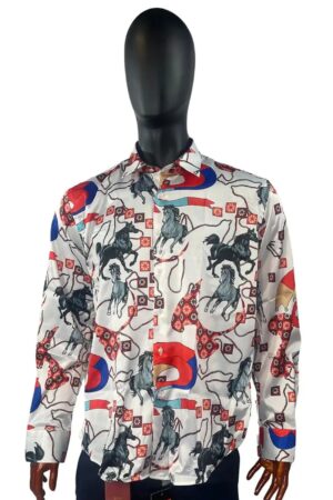 Animals Graphic Multicolor Party Shirt