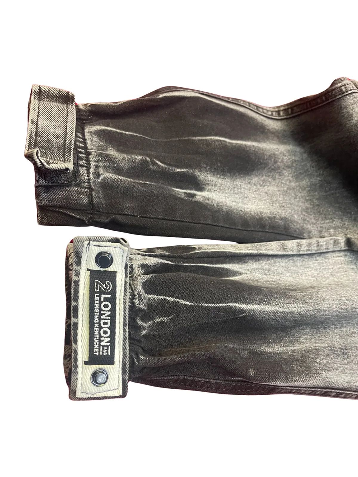 Black And White Drawstring Flap Jogger Jeans - Image 3