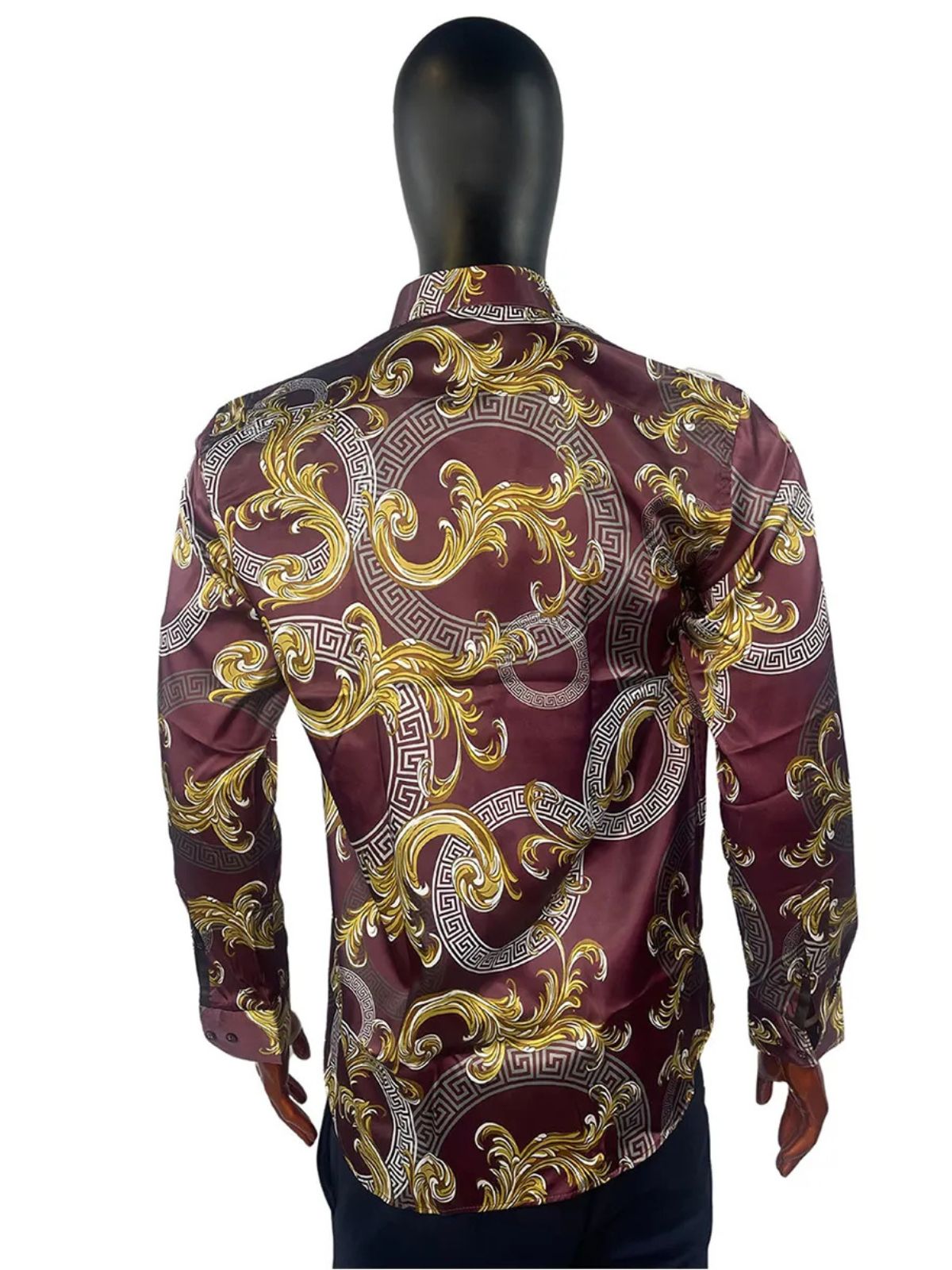 Golden Dragon Leaf Burgundy Shirt - Image 2