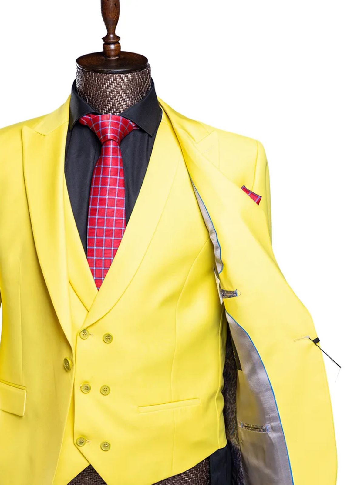 JB Design Men’s 3pc Slim Fit Suit Double Breasted Vest Suit Set - Image 3