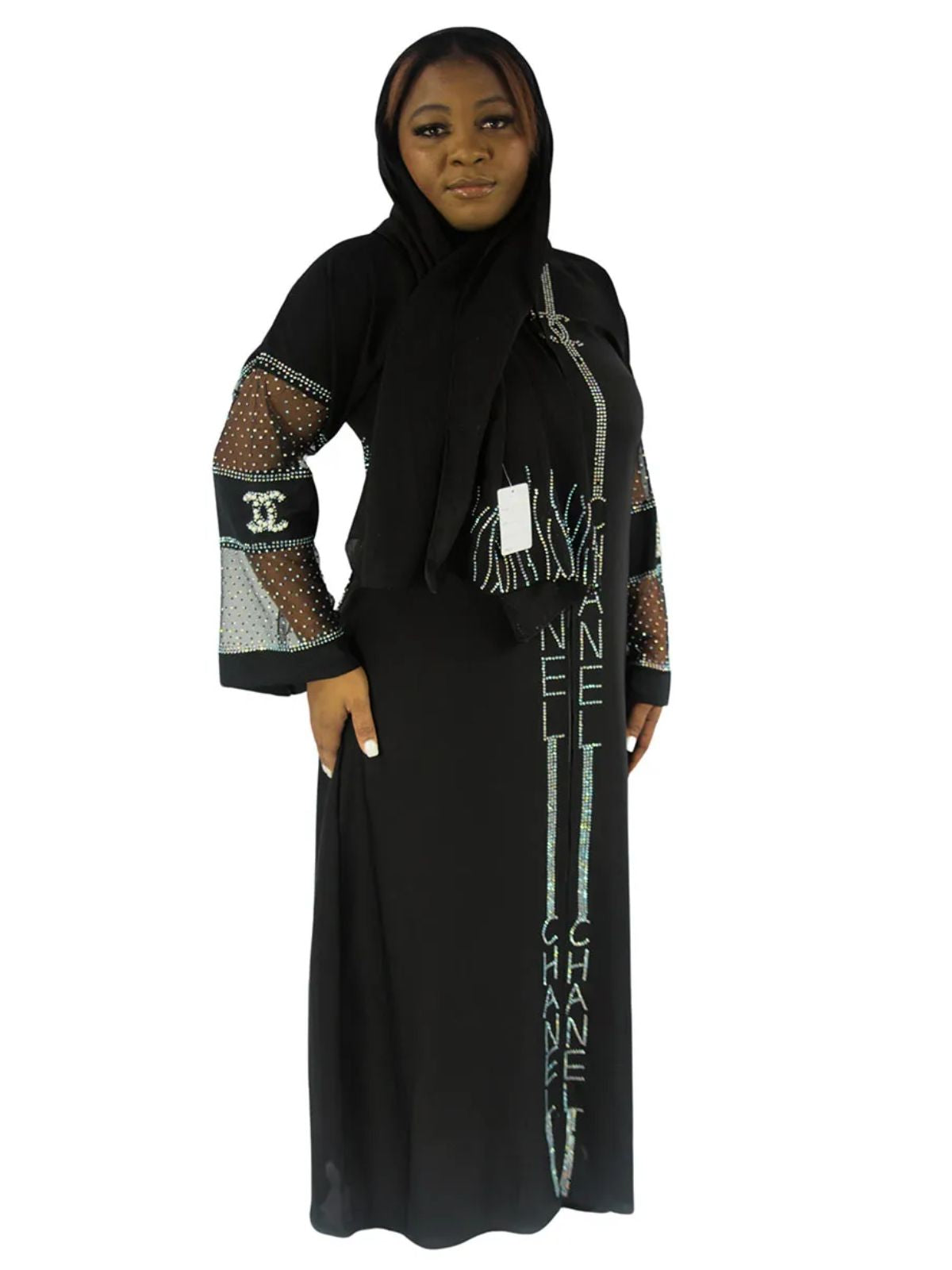 Ladies’ Black Abaya/Agbaya Lightweight Long-sleeved Kaftan Maxi Dress - Image 4