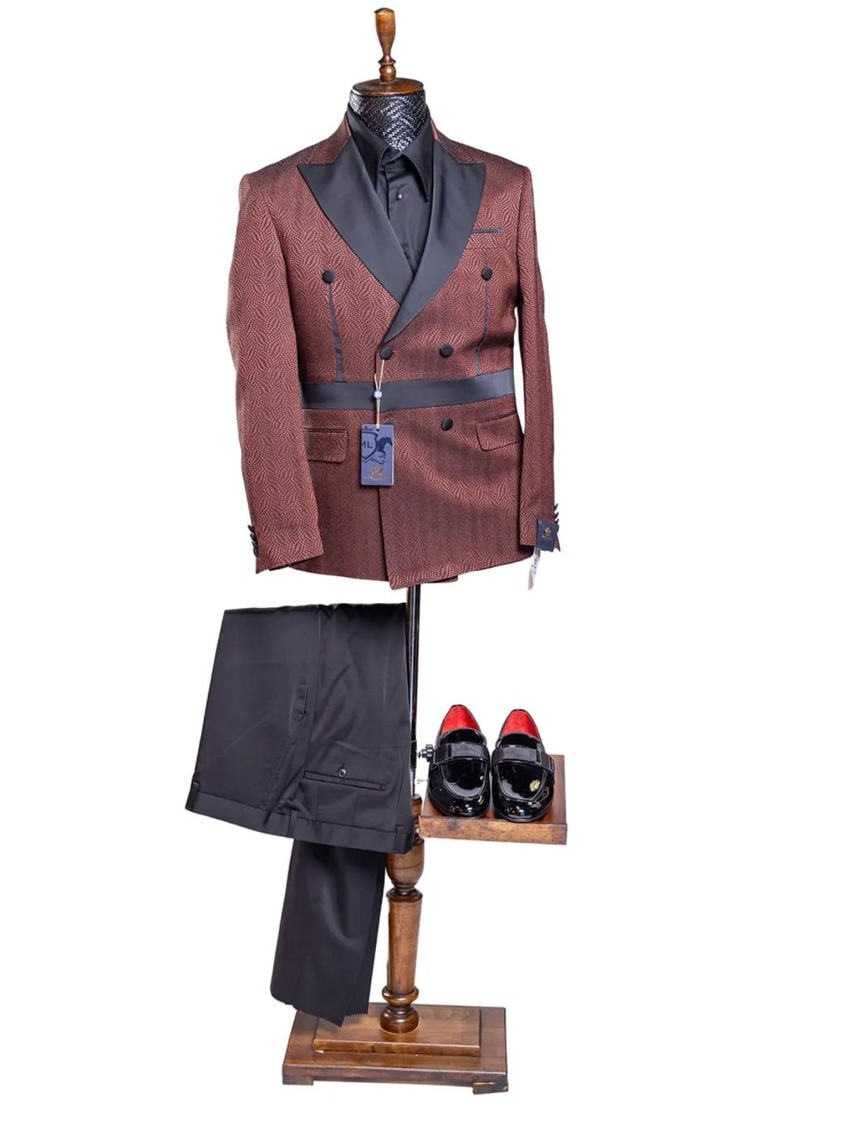 Marco Lorenzo Men’s 2pc Slim Fit Double Breasted Suit Set - Image 2