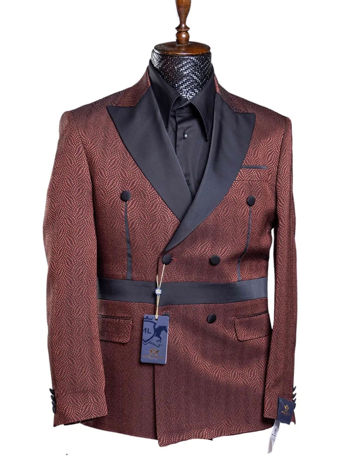 Marco Lorenzo Men’s 2pc Slim Fit Double Breasted Suit Set - Image 3