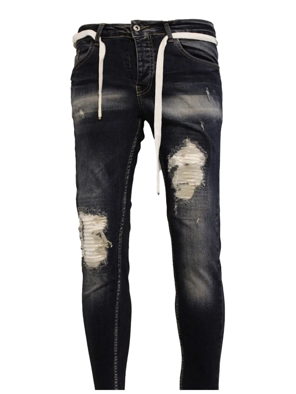 Men’s Faded and Ripped Skinny Fit Jeans Pants - Image 2