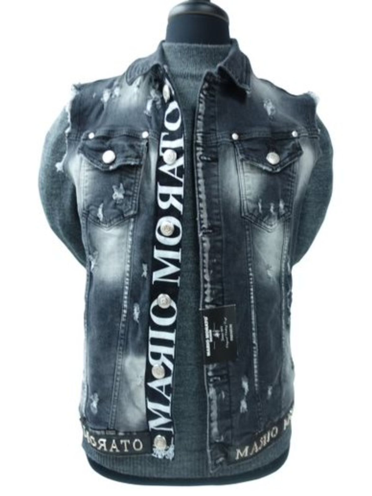 Sleeveless Punk Denim Vest Jackets Motorcycle Trucker Jean Jackets - Image 2