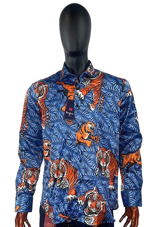 Tiger Leafy Print Party Shirt