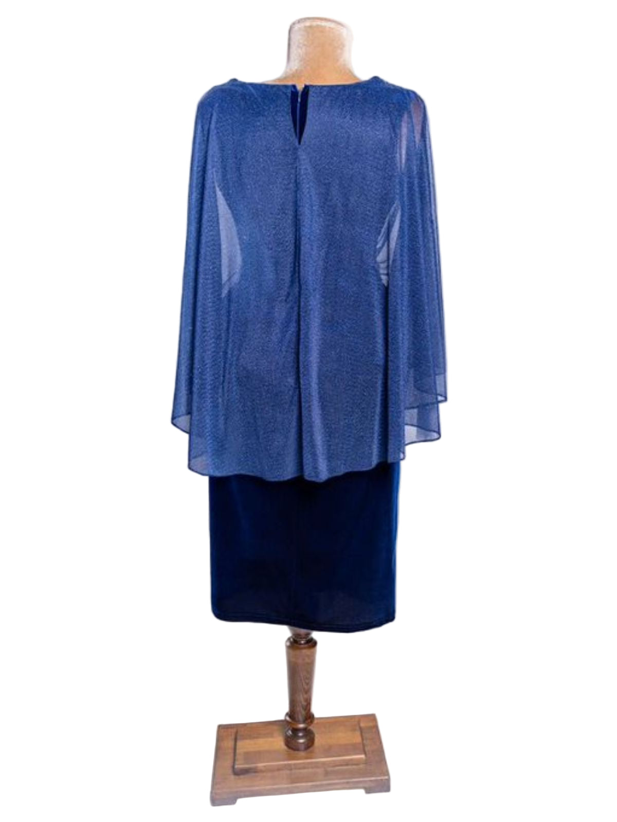 Velvet Dress with Sheer Sparkly Lace and Diamond Embellishments - Image 3